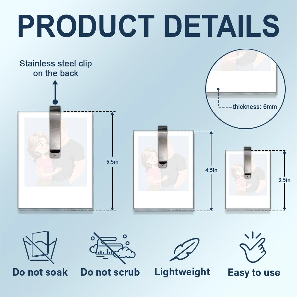 Gift For Couples,Gift For Wife,Gift For Girlfriend,Love,Gift For Women - Drive Safe I Love You Animate Couple - Personalized Custom Shaped Acrylic Car Visor Clip