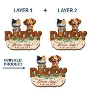 Pet Lovers,Pet Mom,Pet Dad,Dog Lovers,Dog Mom,Dog Dad,Cat Lovers,Cat Mom,Cat Dad,Happy - Drive Safe We Woof You - Personalized Custom Shaped Car Visor Clip