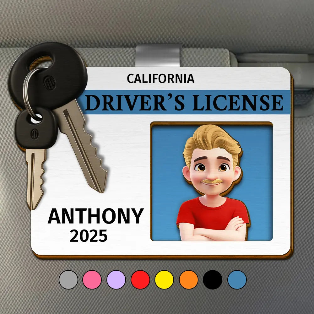 Driver's License 3D Effect - Personalized Custom Shaped Car Visor Clip