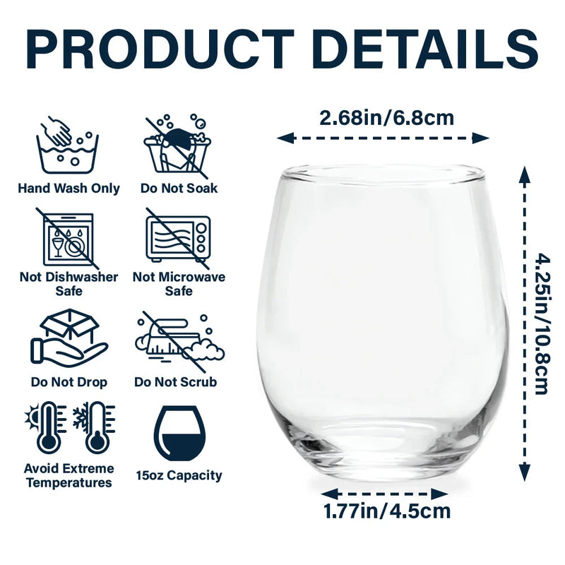 Old Couples,Gift For Husband,Gift For Wife,Gift For Boyfriend,Gift For Girlfriend,Happy - Custom Photo I'm Yours No Returns Or Refunds - Personalized Stemless Wine Glass