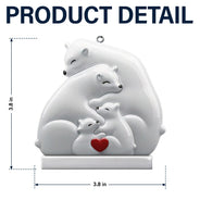 Family,Gift For Couples,Love,Christmas - Hugging Bear Family Toile De Jouy Art - Personalized Embossed Ceramic Ornament