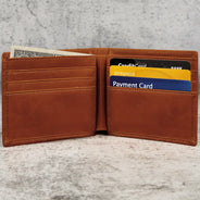 Gift For Father,America 250th,Confident,Custom Text - Stars & Stripes US Flag American Dad Grandpa - Personalized Leather Wallet