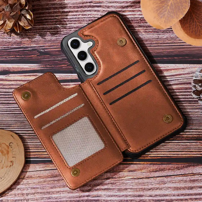 Happy,Gift For Yourself,Gift For Wife,Gift For Women,Gift For Grandma - Birth Month Flowers Bloom Where You're Planted Women - Personalized Leather Flip Wallet Phone Case