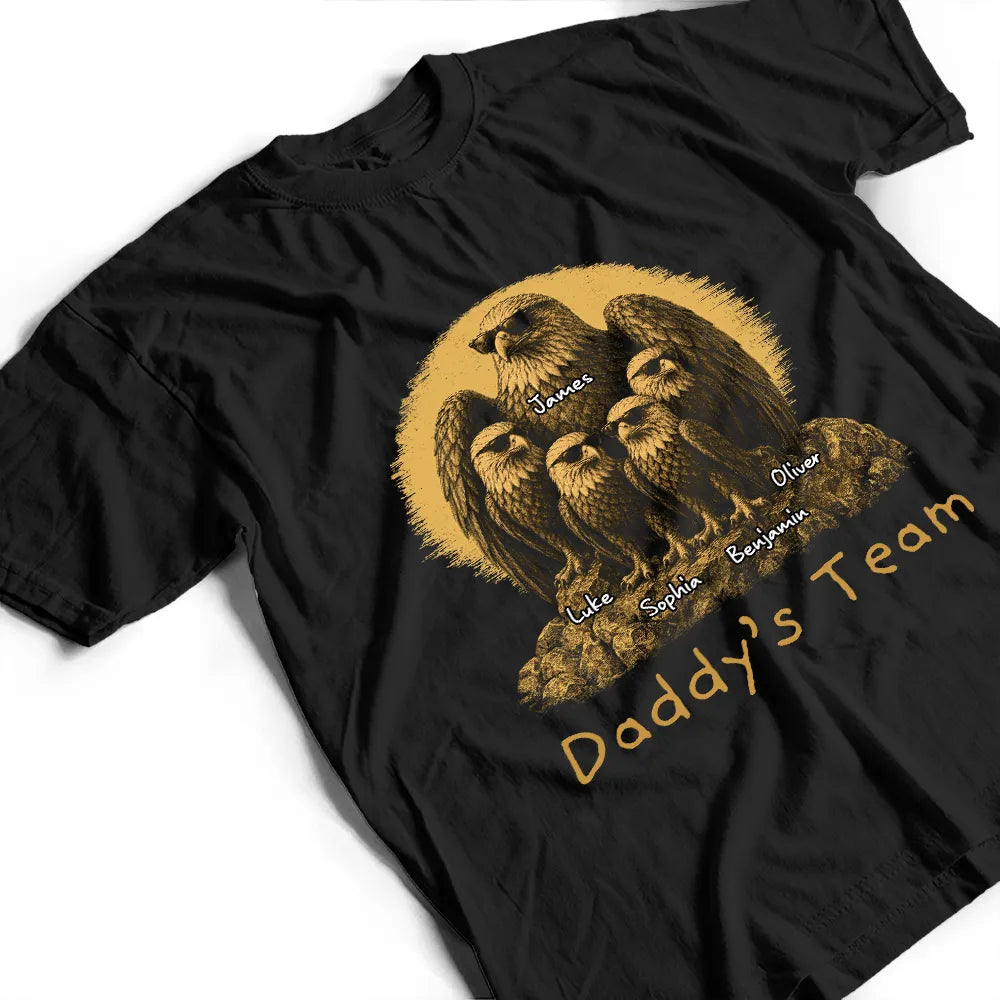 Gift For Father,America 250th,Confident,Custom Text - Eagle Father And Kids Retro Style Best Dad Ever - Personalized T Shirt