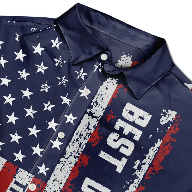 No Custom,America 250th,Independence Day - Early US Flag America Best Dad Ever The Man The Myth - Hawaiian Shirt