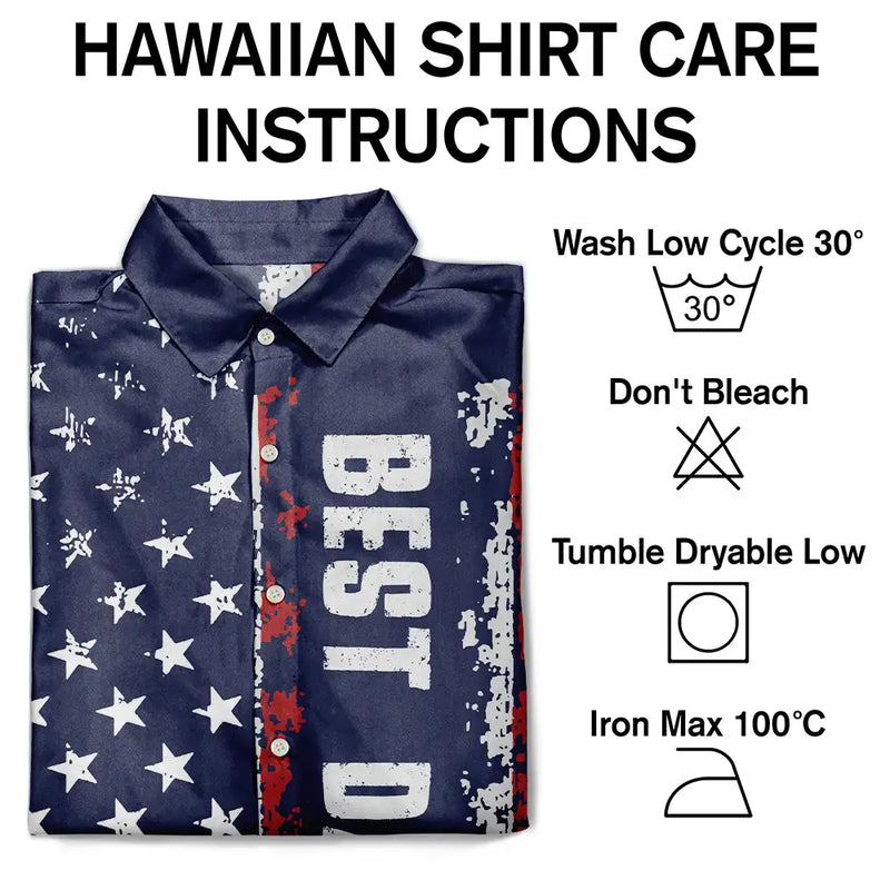 No Custom,America 250th,Independence Day - Early US Flag America Best Dad Ever The Man The Myth - Hawaiian Shirt