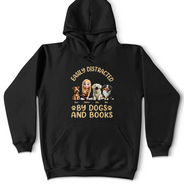 Dog Lovers,Pet Lovers,Happy,Dog Mom,Reading - Easily Distracted By Dogs & Books - Personalized T Shirt