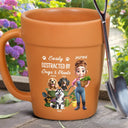 Gardening,Gift For Women,Gift For Men,Pet Lovers,Pet Mom,Pet Dad,Dog Lovers,Dog Mom,Dog Dad,Happy - Easily Distracted By Dogs And Plants - Personalized Plant Pot Ceramic Mug