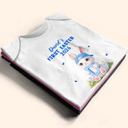 Easter,Happy,Gift For Kids,Parent - Easter Bunny Holding Alphabet Letter - Personalized Baby Onesie