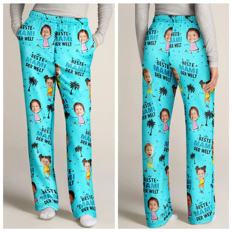 Gift For Mother,Gift For Grandma - Eigenes Foto Beste Mama Oma Der Welt - Personalisierte Pyjamahose
