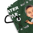 Gift For Grandpa,Sport Dad,Gift For Father,Happy,Custom Photo,Non-Eng,German - Eigenes Foto Bester Papa Von Par Lustiges Kind - Personalisiertes Golf-Handtuch