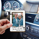 Gift For Couples,Gift For Husband,Gift For Wife,Gift For Boyfriend,Gift For Girlfriend,LGBT,Love,French - Eigenes Foto Spielkarte Fahr Vorsichtig - Personalisierter Individuell Geformter Auto-Sonnenblende-Clip