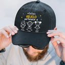 Gift For Yourself,Gift For Men,Gift For Grandpa,Gift For Father,Dog Dad,Cat Dad,Pet Dad,Gift For Mother,Gift For Grandma,Happy,Spanish,Stick Figure - Este Abuelo Papá Pertenece A - Gorra De Denim Lavado Vintage Personalizada