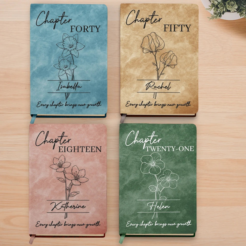 Every Chapter Brings New Growth Birthday Gifts - Personalized Leather Journal