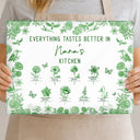 Gift For Mother,Cooking,Adorable,Icon - Everything Tastes Better In Mom Grandma Kitchen Toile Birth Flower - Personalized Cutting Board