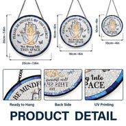 Gift For Yourself, Gift For Women, Yoga, Happy - Evil Eye Be Mindful Of The Energy - Personalized Stained Glass Window Hanging Suncatcher