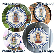 Gift For Yourself, Gift For Women, Yoga, Funny - Evil Eye Check Your Vibe - Personalized Wood Circle Sign