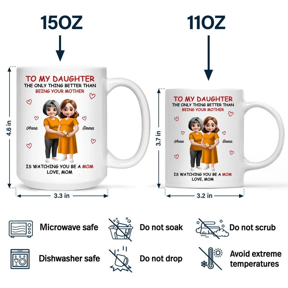 Gift For Daughter, Mom - Daughters (Adult), New baby, New Mom, Happy - Expecting Parents The Only Better Thing Than - Personalized Mug 