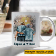Family Old Couple To My Husband You Are The World Skin Custom Mug, Couple Gift, Anniversary Gift, Memorial Gift, Grandparents Day Gifts