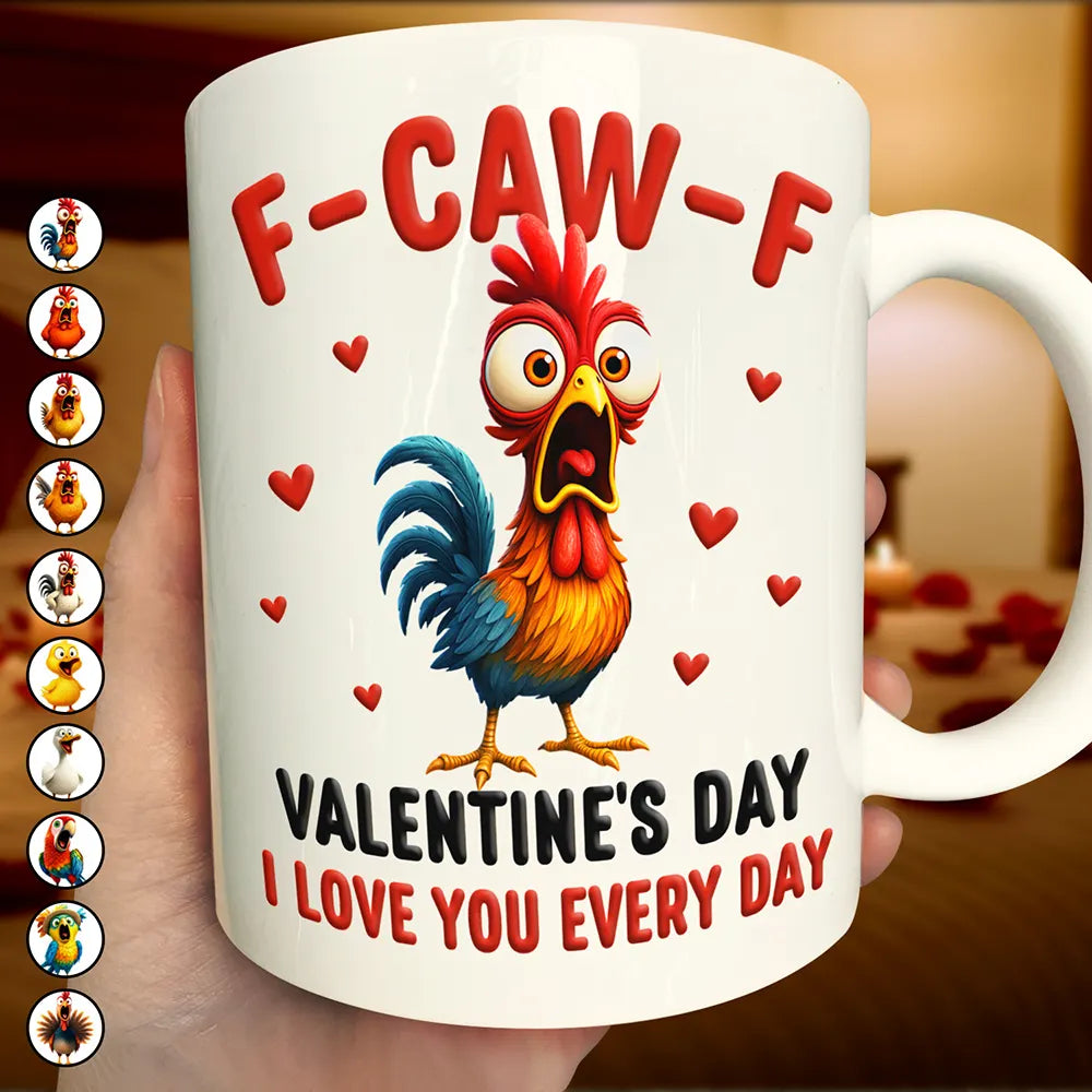 Old Couples, Gift For Couples, Gift For Husband, Gift For Wife, Gift For Boyfriend, Gift For Girlfriend, Funny - F Caw F Valentine's Day - Personalized Mug