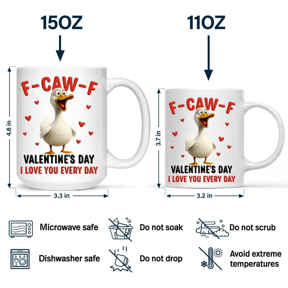 Old Couples, Gift For Couples, Gift For Husband, Gift For Wife, Gift For Boyfriend, Gift For Girlfriend, Funny - F Caw F Valentine's Day - Personalized Mug