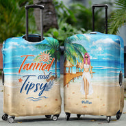 Beach Girl Born With The Beach In Their Souls - Personalized Custom Luggage Cover