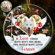 Christmas Custom Photo Memorial Pet Lovers If Love Could Have Kept You - Personalized Custom Circle Acrylic Ornament