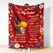 Floral To My Sister Wrap Yourself Up - Gift For Sisters - Personalized Fleece Blanket