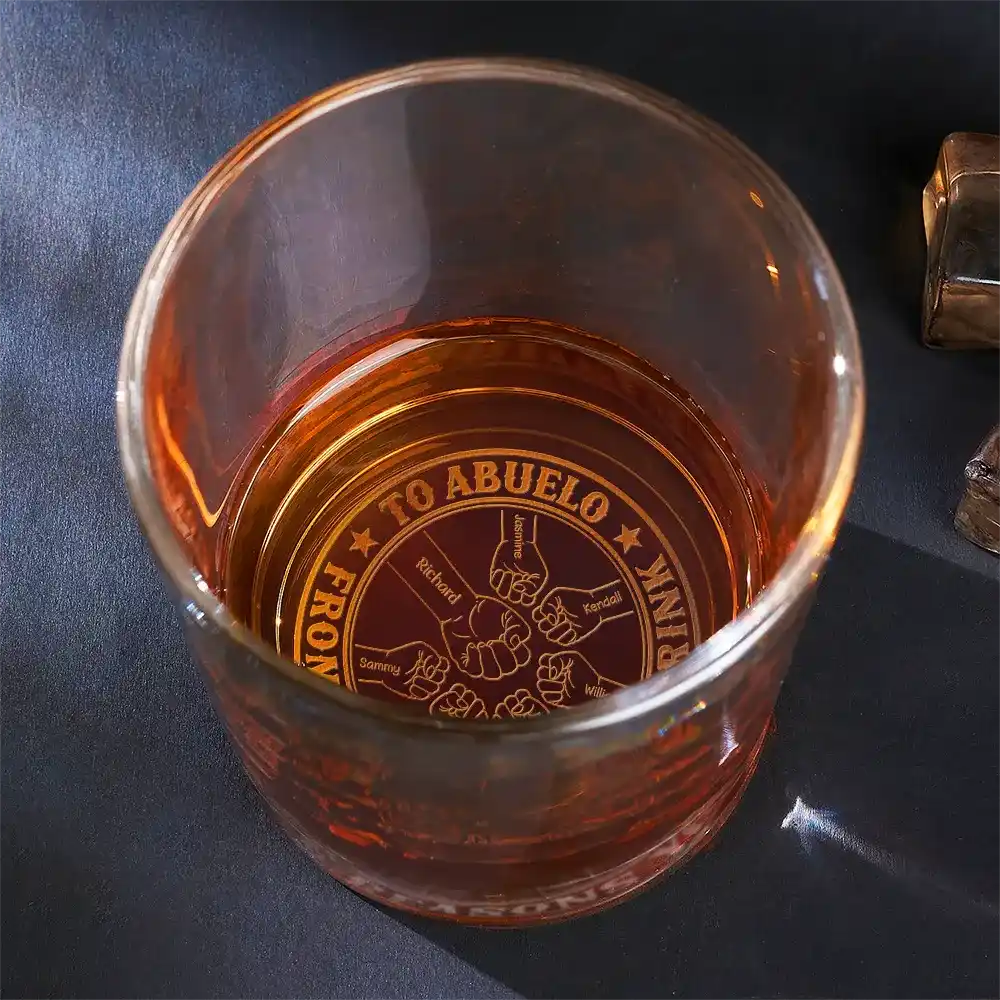 To Dad From The Reasons You Drink - Personalized Engraved Whiskey Glass
