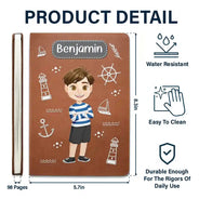 Car Mermaid Unicorn Dinosaur Astronaut Kids - Personalized Leather Journal