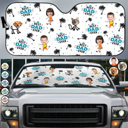 Custom Photo Best Dad Ever Kids Dog Cat - Personalized Auto Sunshade