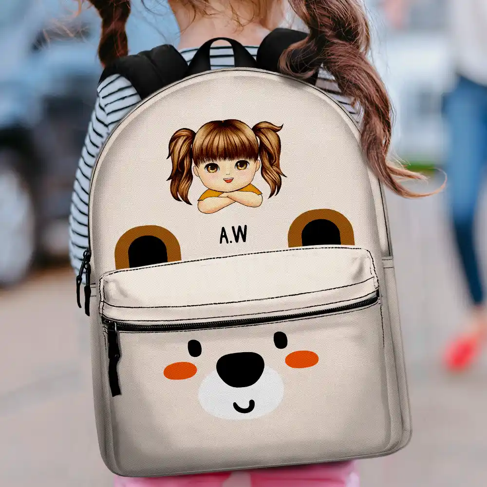 Teddy Bear Kid - Personalized Canvas Backpack