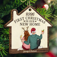 First Christmas In Our New Home - Personalized Custom Shaped Wooden Ornament