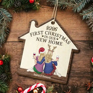 First Christmas In Our New Home - Personalized Custom Shaped Wooden Ornament