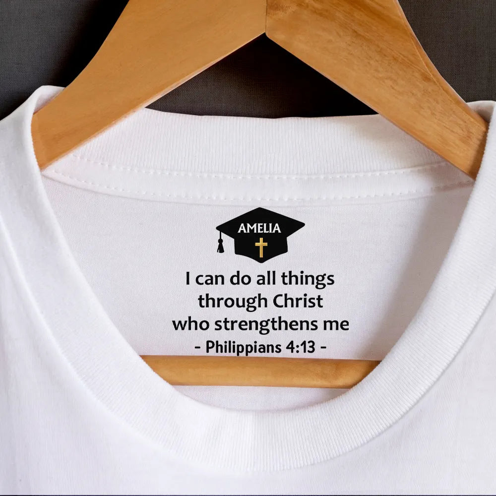 Graduation,Happy,Gift For Kids,Gift For Daughter,Gift For Son,Gift For Sibling,Gift For Sisters,Gift For Brothers,Gift For Bestie,Christian - Faith Over Fear Bible Verse - Personalized T Shirt