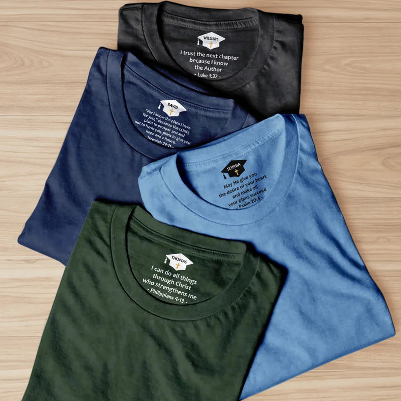 Graduation,Happy,Gift For Kids,Gift For Daughter,Gift For Son,Gift For Sibling,Gift For Sisters,Gift For Brothers,Gift For Bestie,Christian - Faith Over Fear Bible Verse - Personalized T Shirt