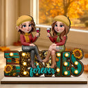 Gift For Bestie,Cozy,Vector - Fall Vibe Besties Forever - Personalized Custom Shaped Wooden Plaque