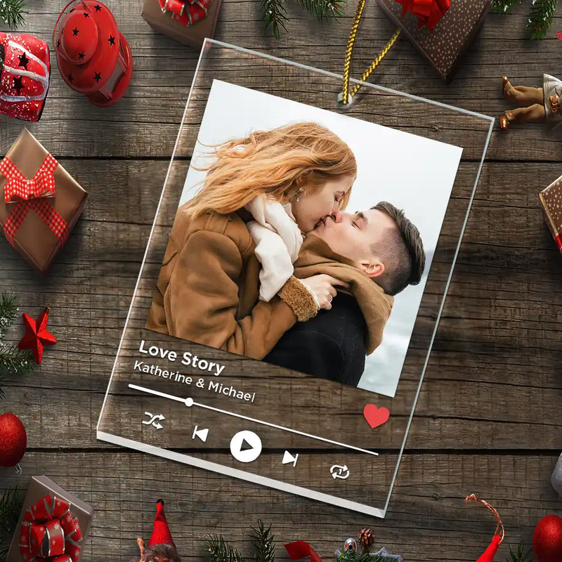 Gift For Couples,Gift For Husband,Gift For Wife,Gift For Boyfriend,Gift For Girlfriend,Family,Love,Gift For Mother,Gift For Father,New Dad,New baby,New Mom,Anniversary - First Anniversary Our Love Keepsake - Personalized Custom Shaped Acrylic Ornament