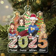 Family Cake, Cookie Trees Christmas Gift For Parent, Kid, Baby - Personalized Cutout Acrylic Ornament
