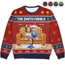 Happy, Family, Christmas - Family 3D Effect Gingerbread - Personalized Unisex Ugly Sweater