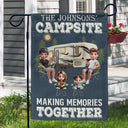 Family,Camping,Campsite,Happy - Family Campsite Making Memories Together - Personalized Flag
