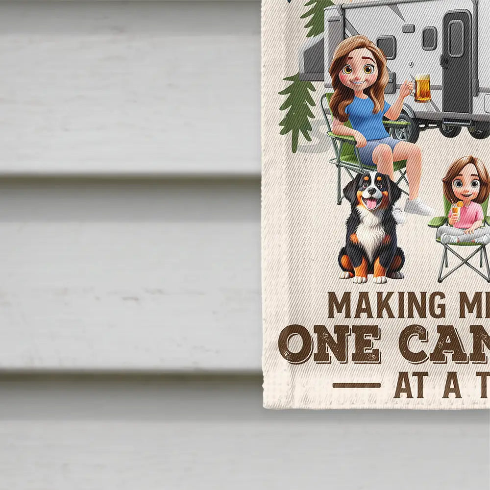Family,Camping,Campsite,Happy - Family Campsite Making Memories Together - Personalized Flag