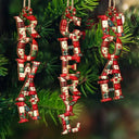 Family, Gift For Couples, Gift For Yourself, Happy - Family Couple Bestie Patchwork Effect Name - Personalized Custom Shaped Wooden Ornament