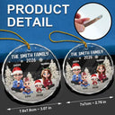Family Kid Dog Cat - Personalized Circle Glass Ornament