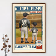 Gift For Father,Dad's Hobby,Sport Dad,Baseball,Happy - Family League Daddy's Team - Personalized Poster