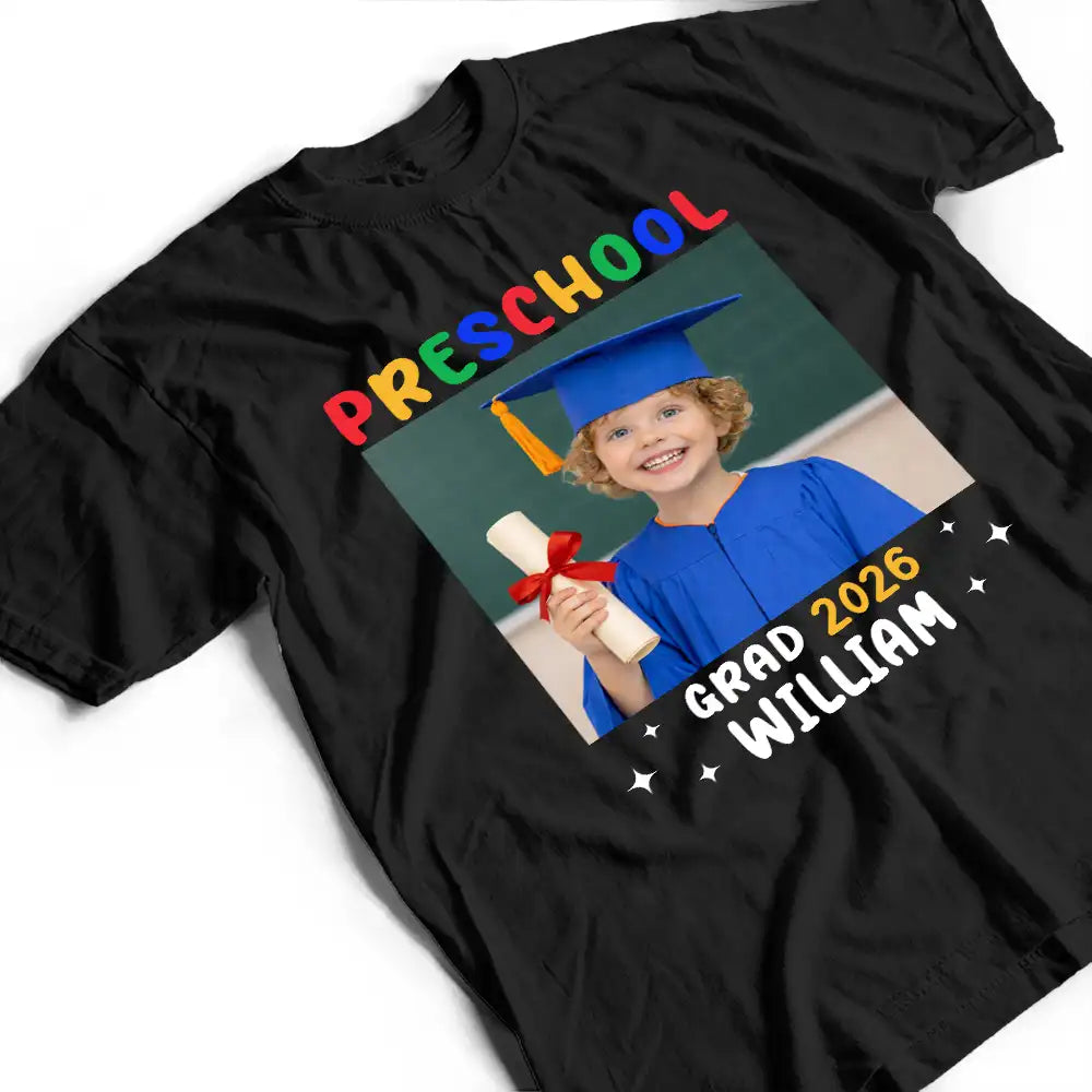 Graduation,Grandpa - Grandkids,Gift For Kids,Gift For Grandkids,Grandma - Grandkids,Dad - Children,Mom - Children - Custom Photo Family Matching Pre-K Kindergarten Graduation - Personalized T Shirt