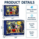 Family,Pet Lovers,Happy,Love,Non-Eng,Vector,Sentimental - Family Members Including Dog And Cat Love Starlit Night - Personalized DIY Book Nook Kit
