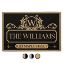 Family, Gift For Couples - Family Monogram With Address Vintage Decor - Personalised Doormat