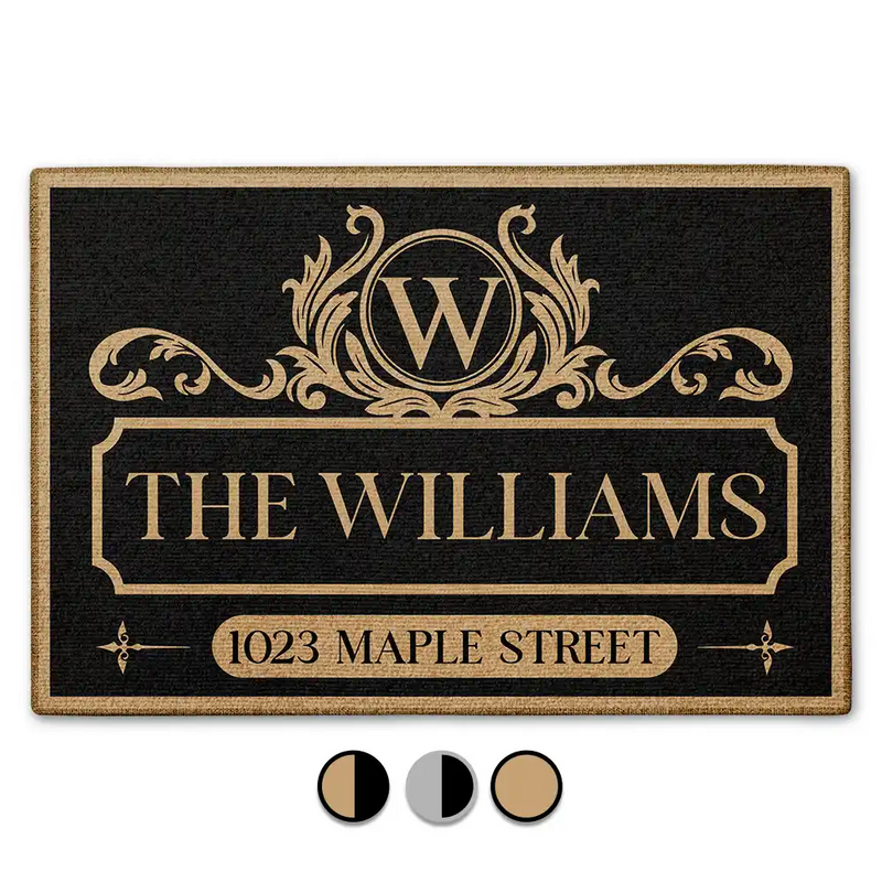 Family, Gift For Couples - Family Monogram With Address Vintage Decor - Personalised Doormat