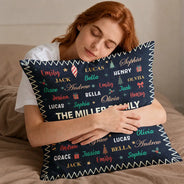 Sentimental, Christmas, Family, Custom Text - Family Name Christmas - Personalized Pillow